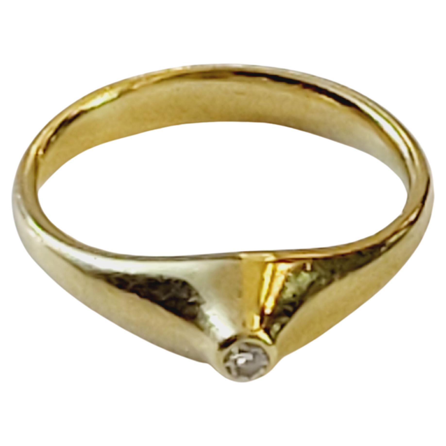 Tiffany & Co.18k Yellow Gold Elsa Peretti Diamond Pointed Top Ring For Sale