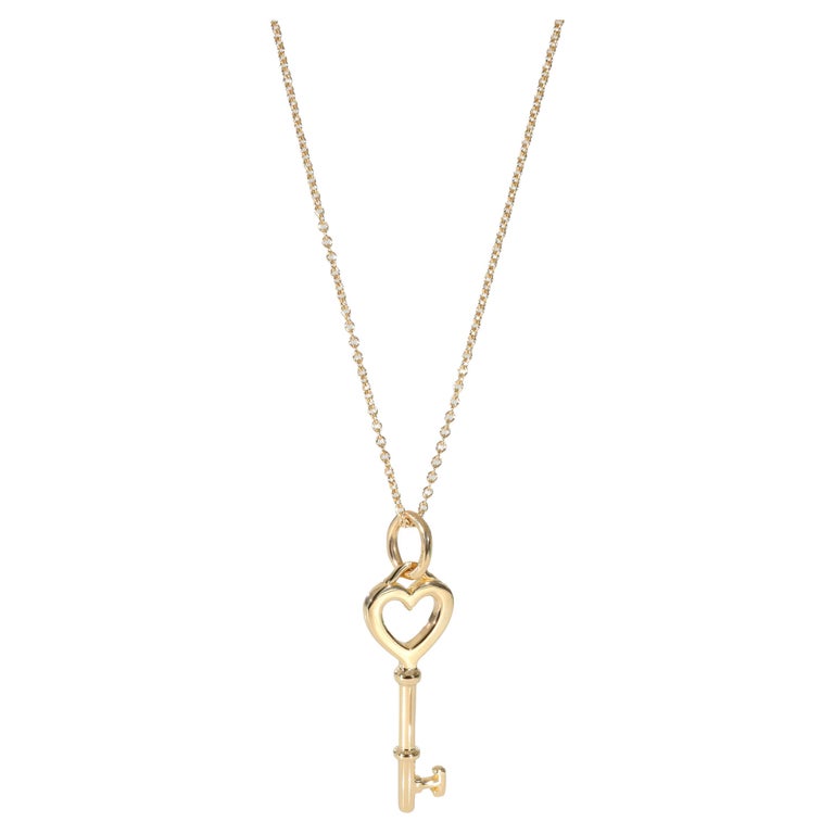 Tiffany and Co.Key Pendant on Chain in 18K Yellow Gold For Sale at 1stDibs
