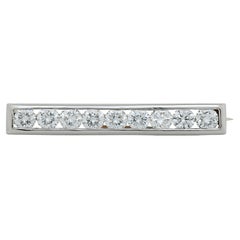 Tiffany & Co. 0.50 Carat Round Diamond Bar Brooch in Platinum