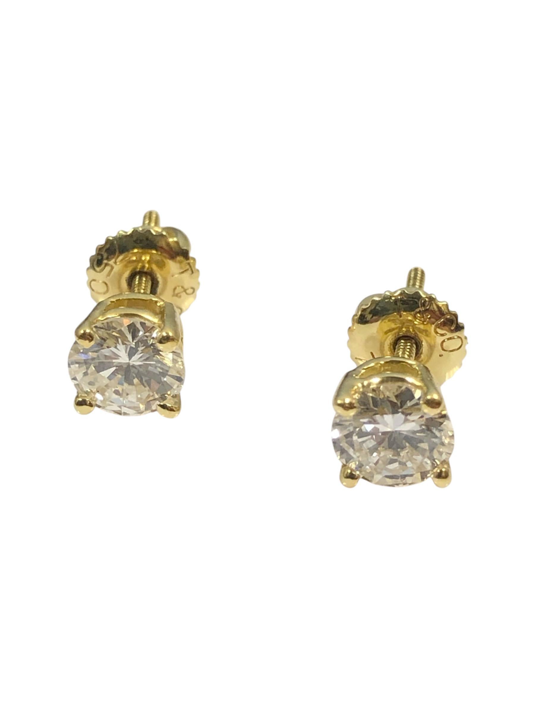 Taille ronde Tiffany & Company - Boucles d'oreilles en diamant de 1,12 carat G VS en vente