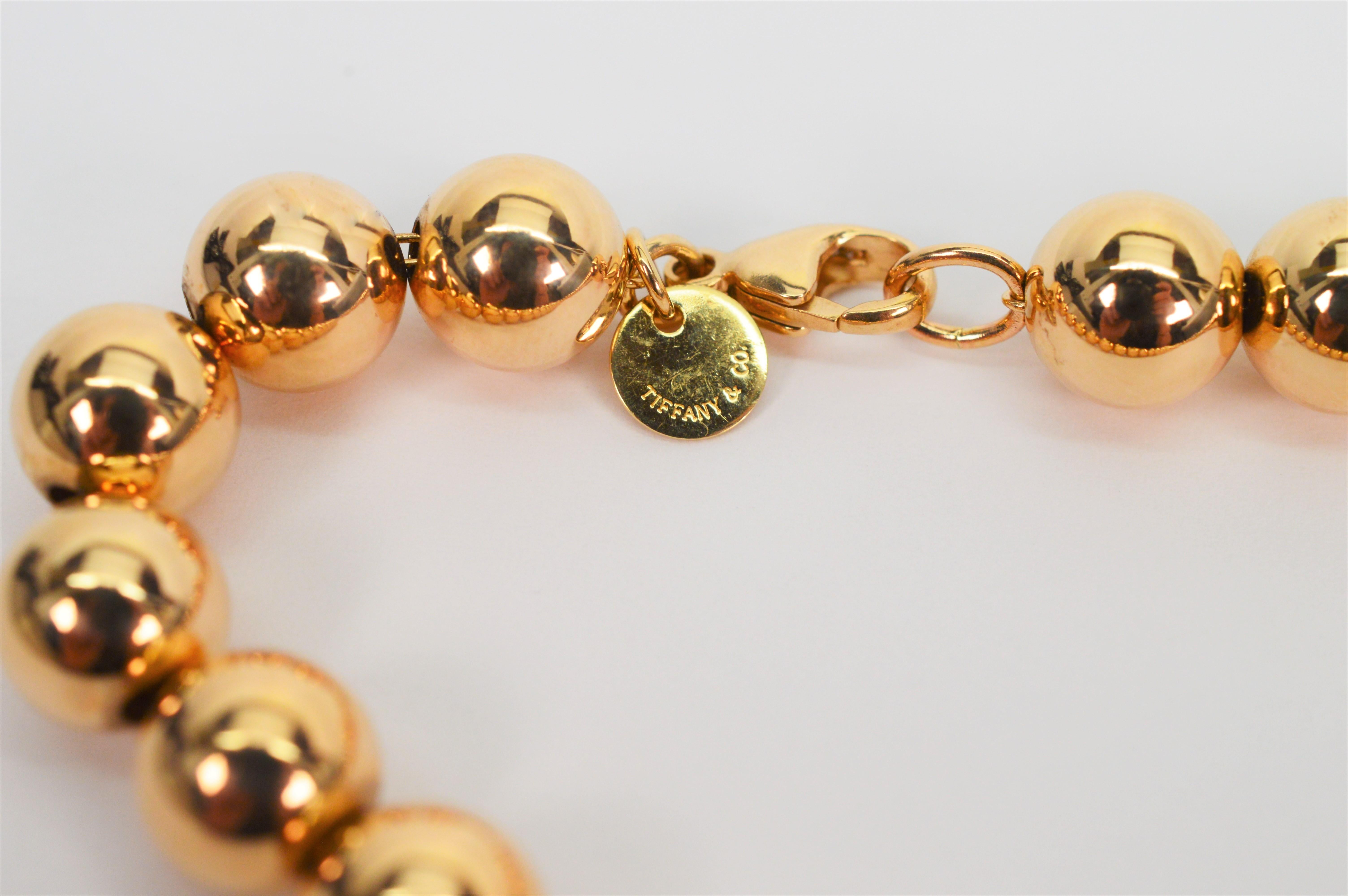 gold bead necklace tiffany