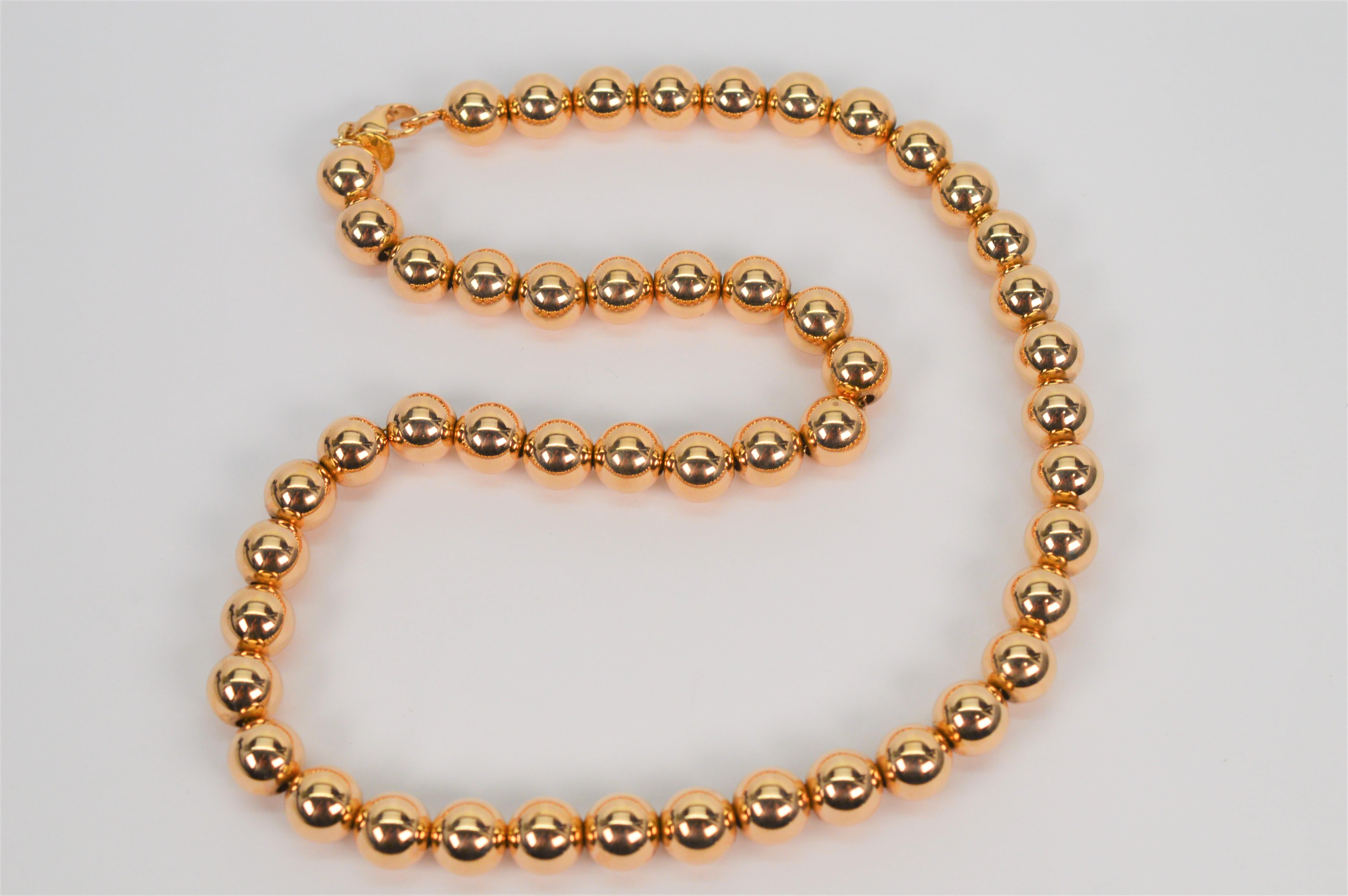 tiffany bead necklace gold