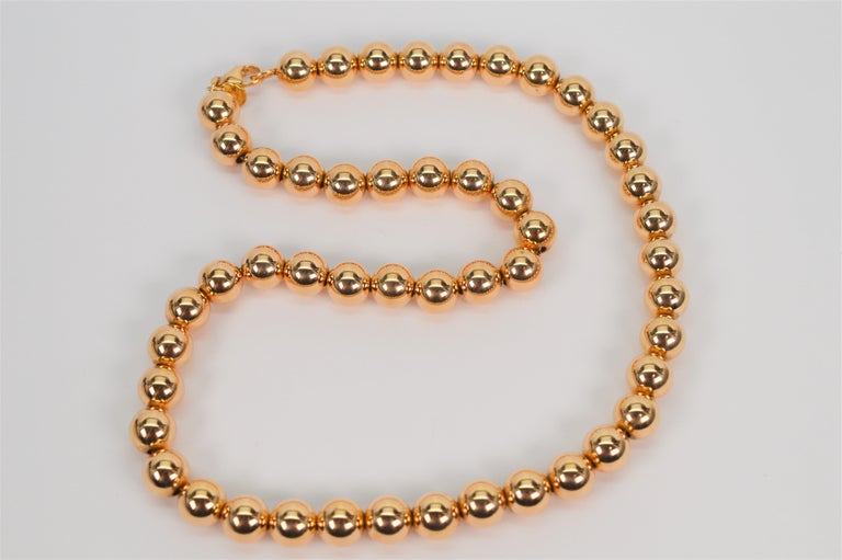 Women's Tiffany & Co. 14 Karat Yellow Gold Bead Necklace For Sale