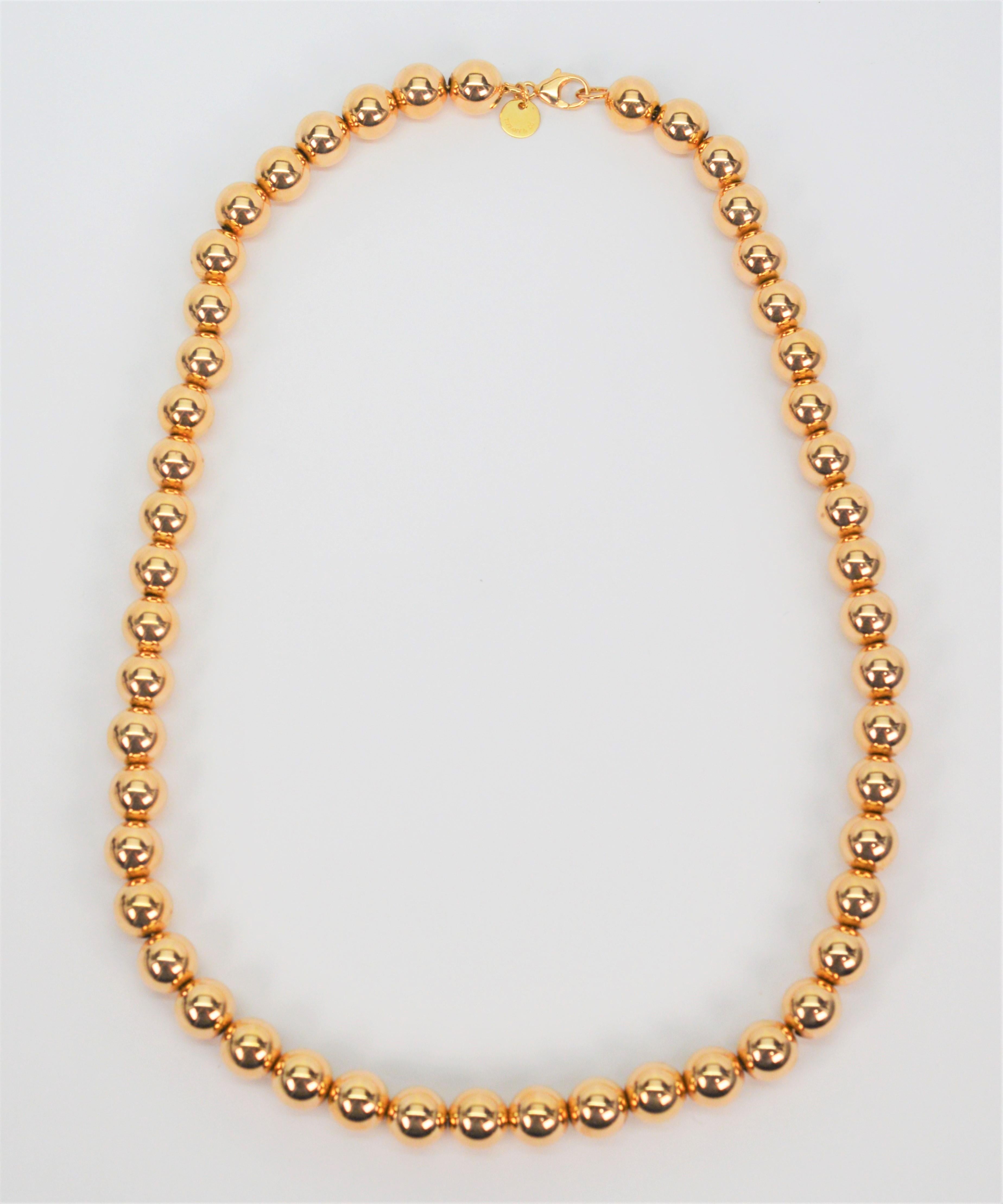 tiffany bead necklace gold