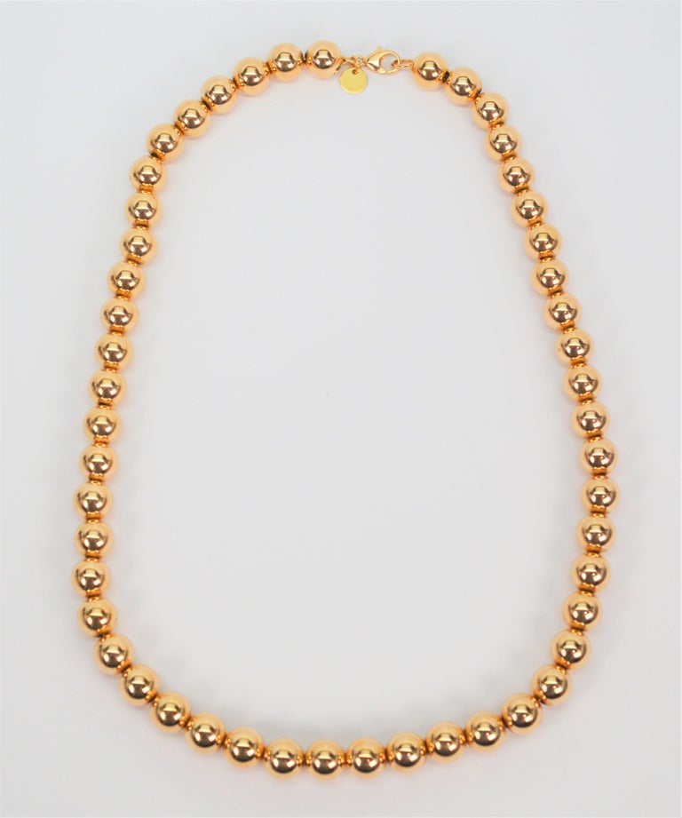 Tiffany & Co. 14 Karat Yellow Gold Bead Necklace For Sale 1