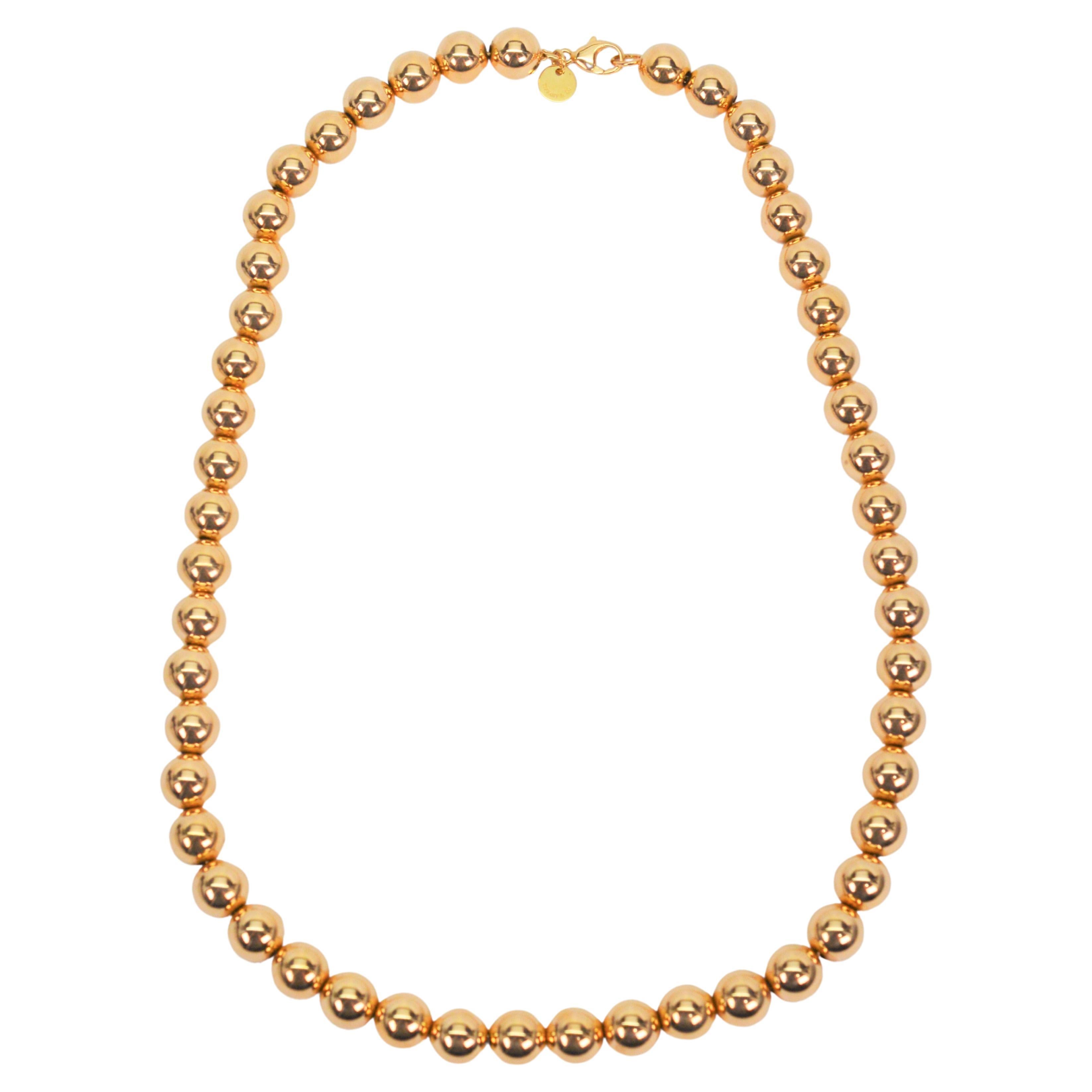 Tiffany & Co. 14 Karat Yellow Gold Bead Necklace