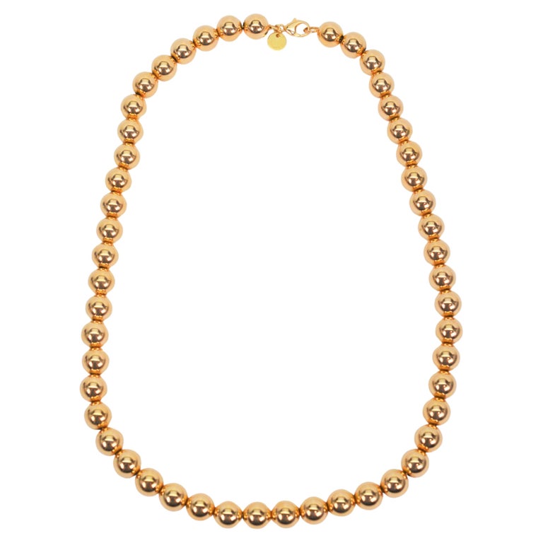Tiffany & Co. 14 Karat Yellow Gold Bead Necklace For Sale