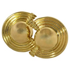 Tiffany & Company 14K Yellow Gold Retro Period Modernist Earrings