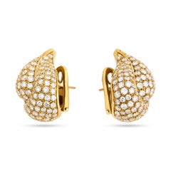 Tiffany & Company 18 Karat Yellow Gold Diamond and Ruby Paisley Earrings