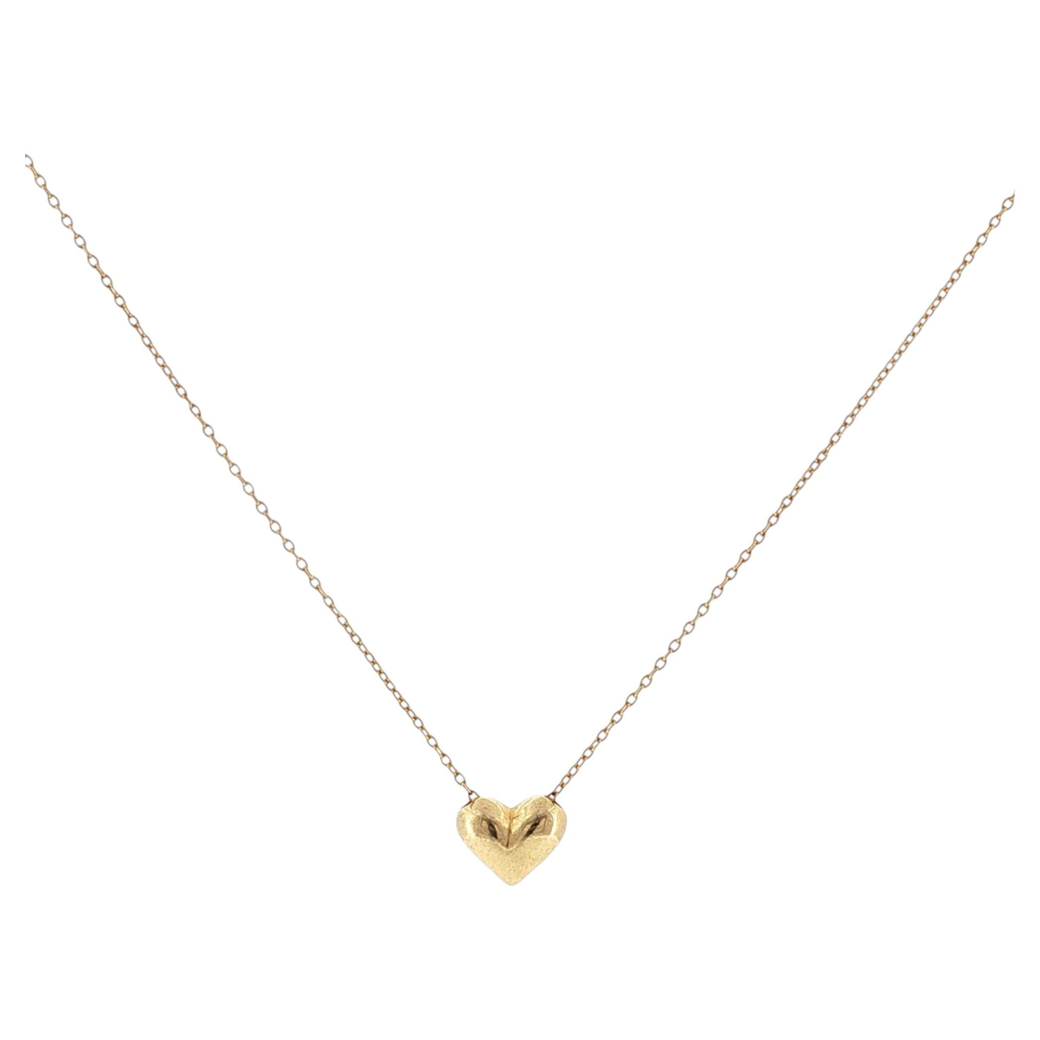 Tiffany & Company Halskette mit Herzanhänger aus 18 Karat Gelbgold