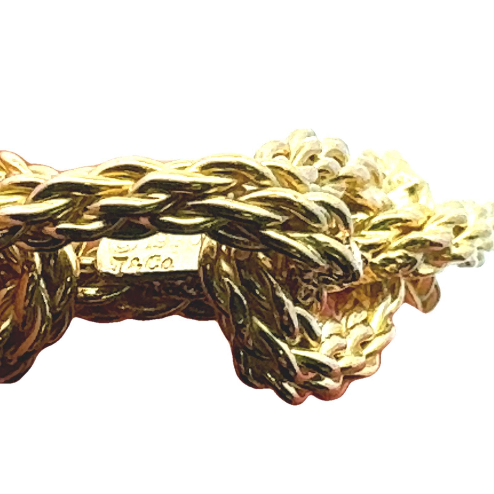 Rechteckige Vintage-Gliederhalskette von Tiffany & Company aus 18 Karat Gelbgold 28 Zoll 1
