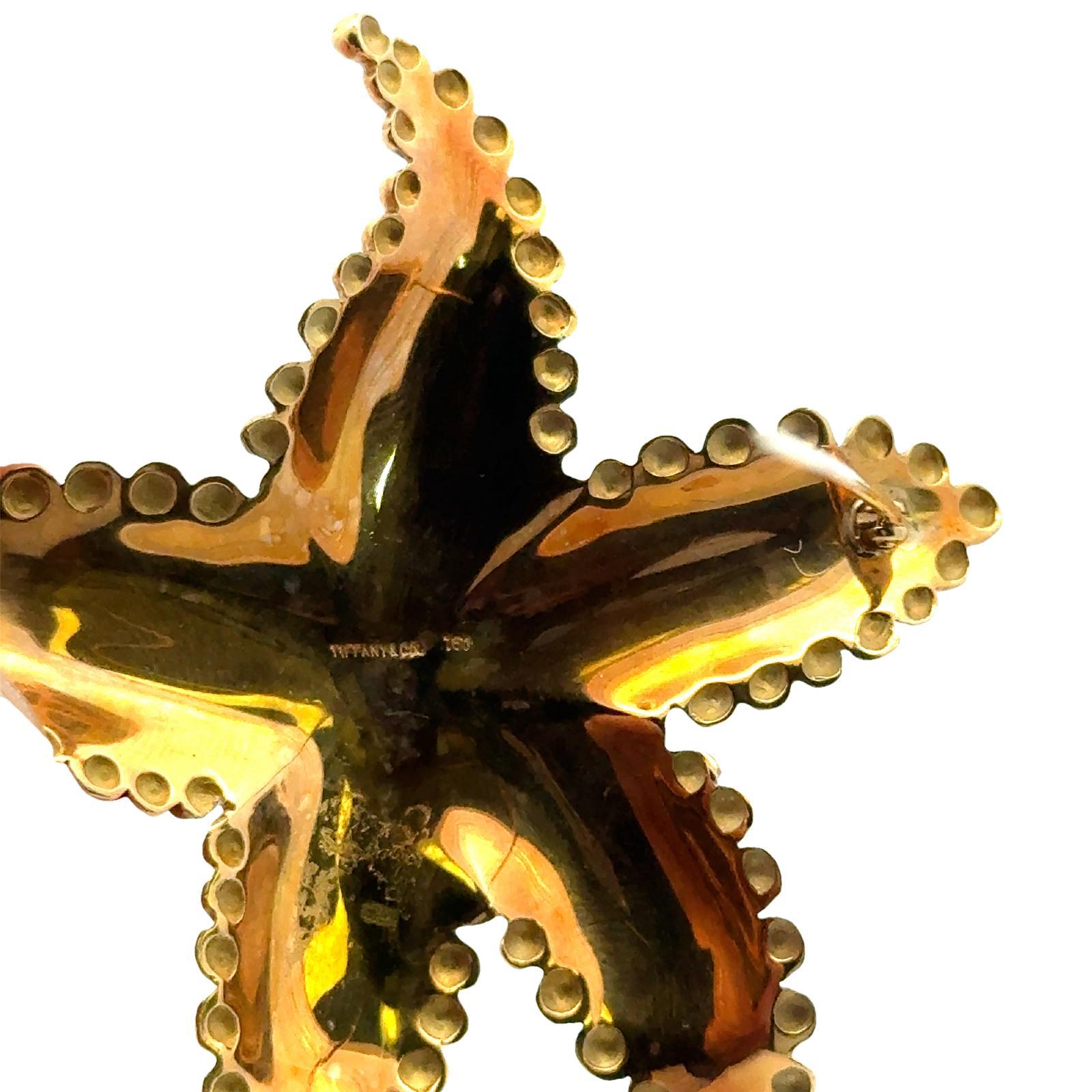 Women's Tiffany & Company 18 Karat Yellow Gold Starfish Brooch Pin