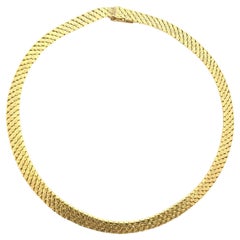 Tiffany & Company 18 Karat Yellow Textured Gold Retro Collar Necklace Germany