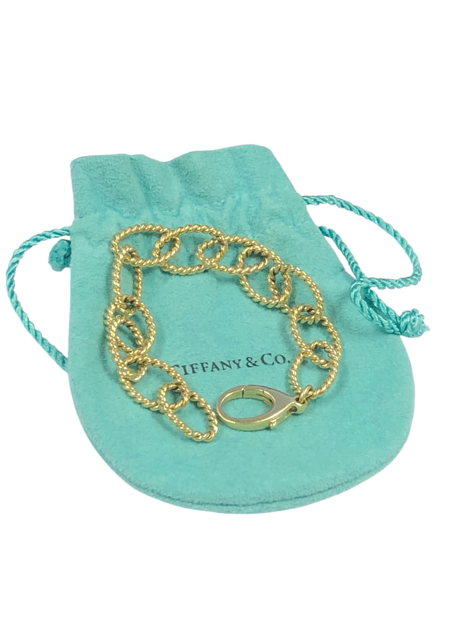 Tiffany & Company 18k - Bracelet à maillons ovales torsadés en vente 1