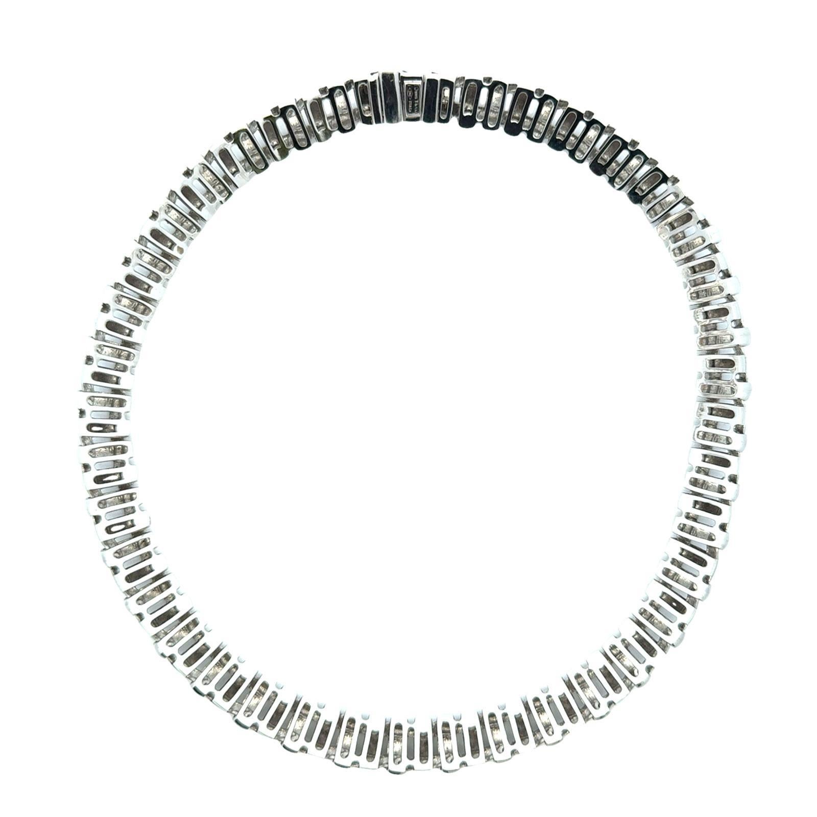 Tiffany & Company 18 Karat Weißgold Vannerie Korbgeflecht-Kragen-Halskette um2002 Damen