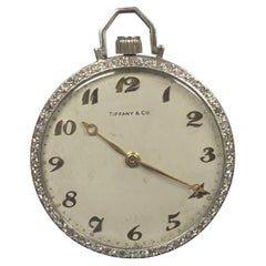 Tiffany & Company 1930s Art Deco Platinum and Diamond Pocket Watch