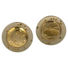 Tiffany & Company 1969 Apollo 11 Moon Landing Yellow Gold Cufflinks