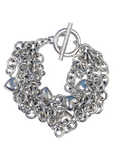 Tiffany & Company 5 strand Puffed Heart toggle Sterling Bracelet