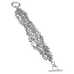 Tiffany & Company 5 strand Puffed Heart toggle Sterling Bracelet