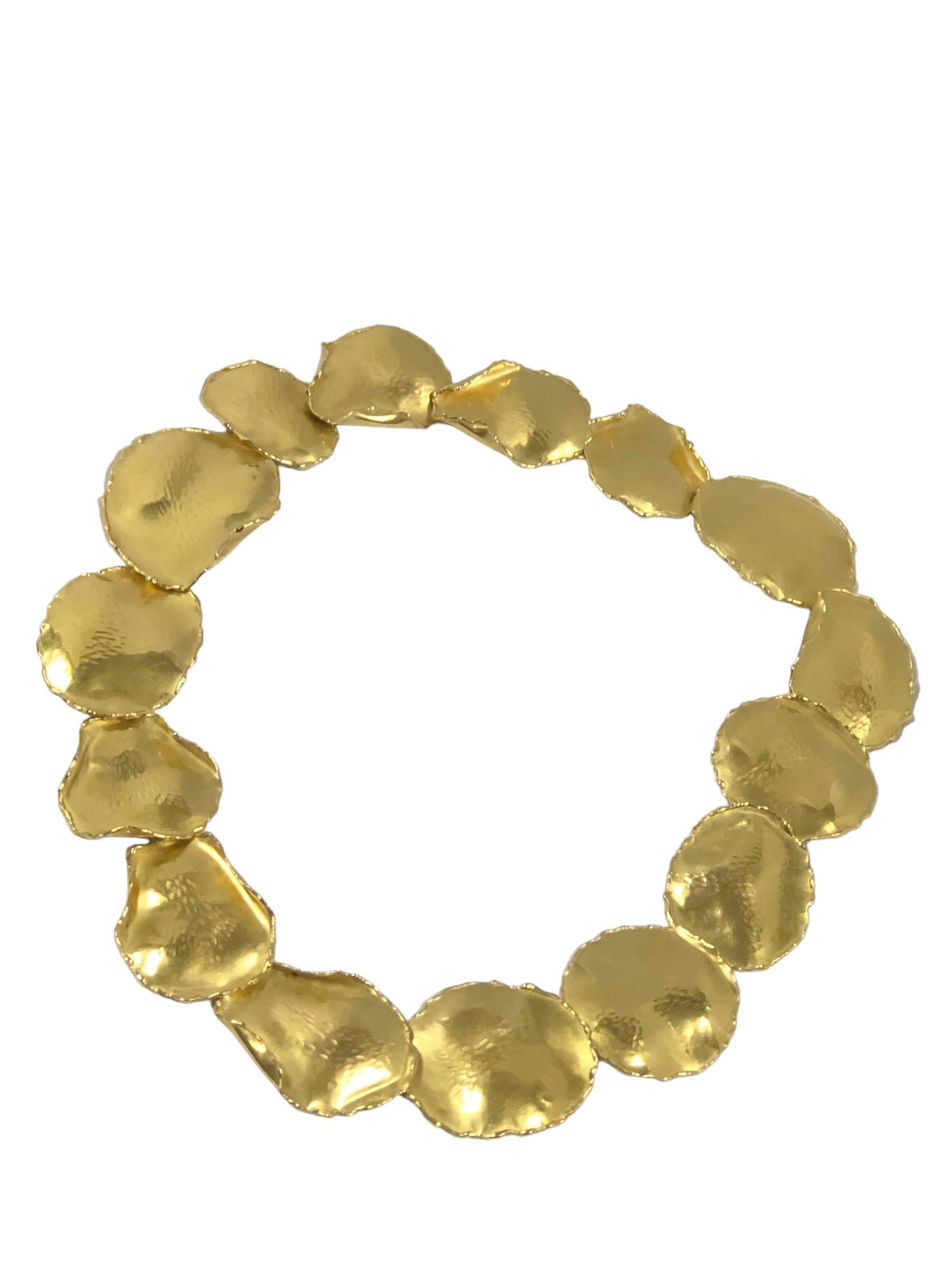 gold petal necklace