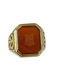 Tiffany & Company Antique Yellow Gold Intaglio Crest Signet Ring