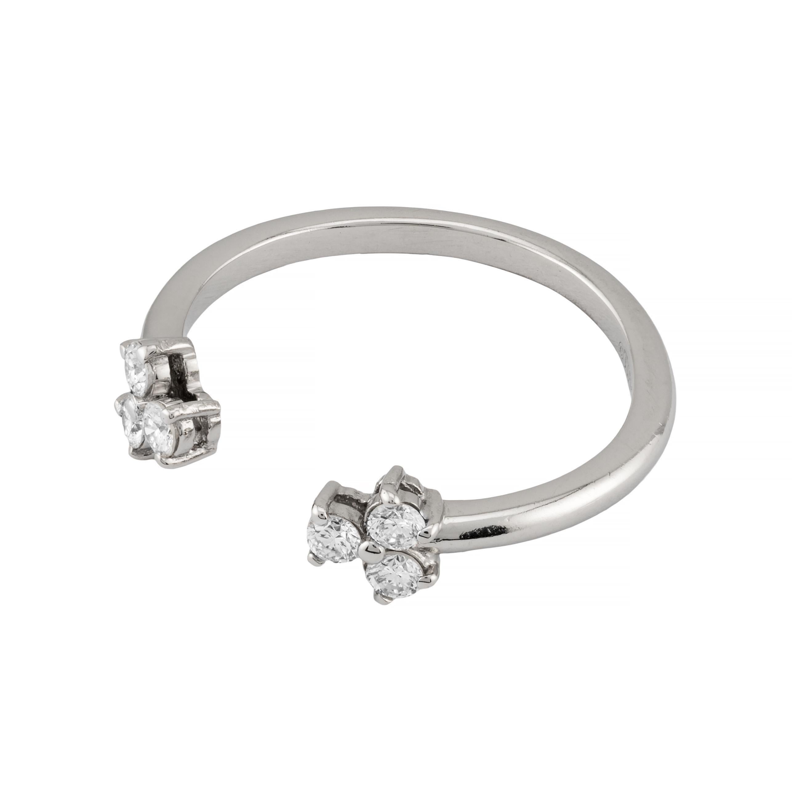 Tiffany & Company Aria 0,28 Karat Offener Diamantring aus Platin mit offenem Diamanten im Zustand „Gut“ in Boston, MA