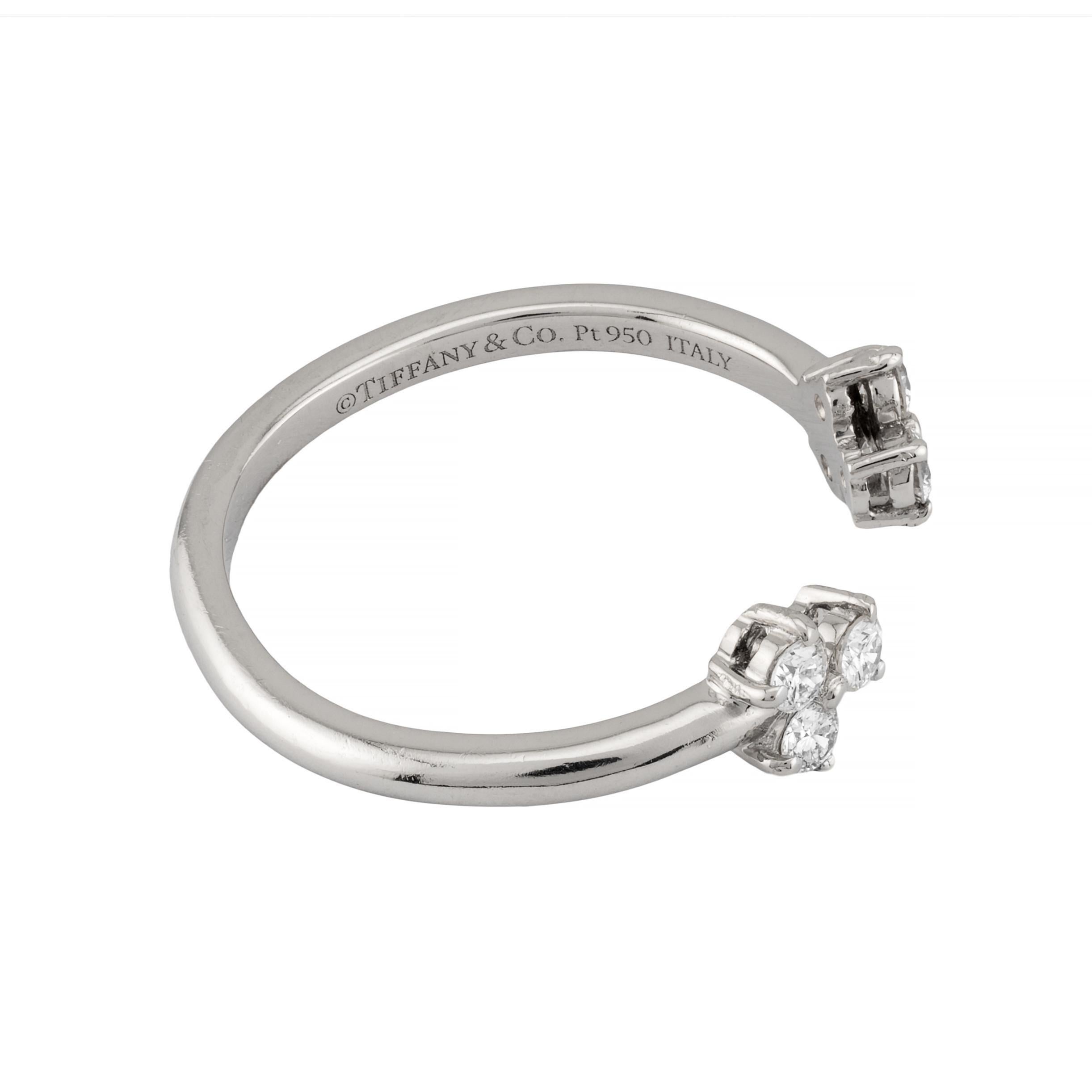 Tiffany & Company Aria 0,28 Karat Offener Diamantring aus Platin mit offenem Diamanten Damen