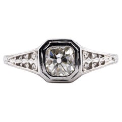 Tiffany 
Company Art Deco Anello di fidanzamento in filigrana con diamante solitario in platino