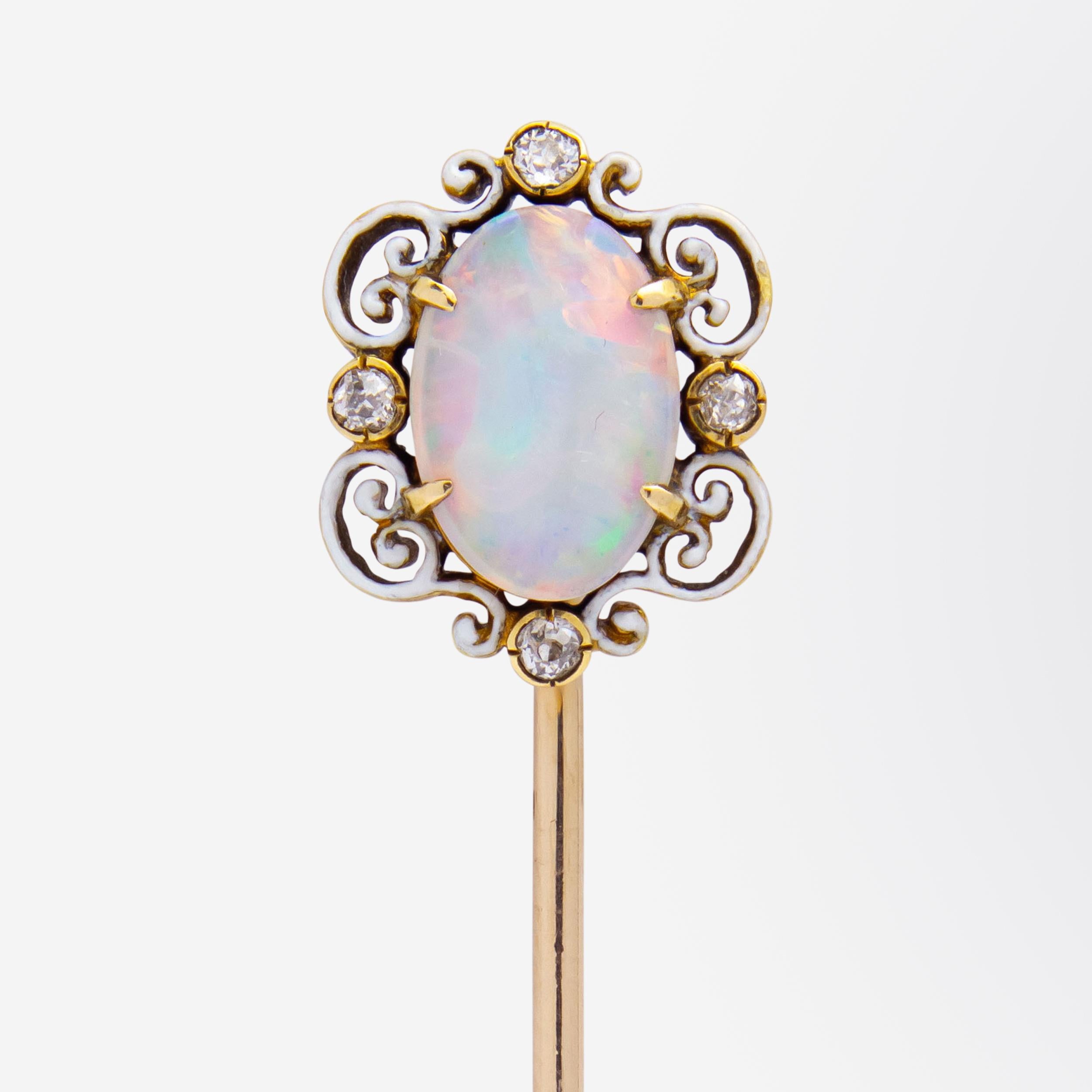 Spilla a bastoncino Tiffany & Company Art Nouveau Opal Set In condizioni buone in vendita a Brisbane City, QLD
