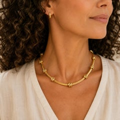 Tiffany & Company Atlas Link 18 Karat Yellow Gold Vintage Necklace