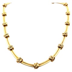 Tiffany & Company Atlas Link 18 Karat Yellow Gold Vintage Necklace