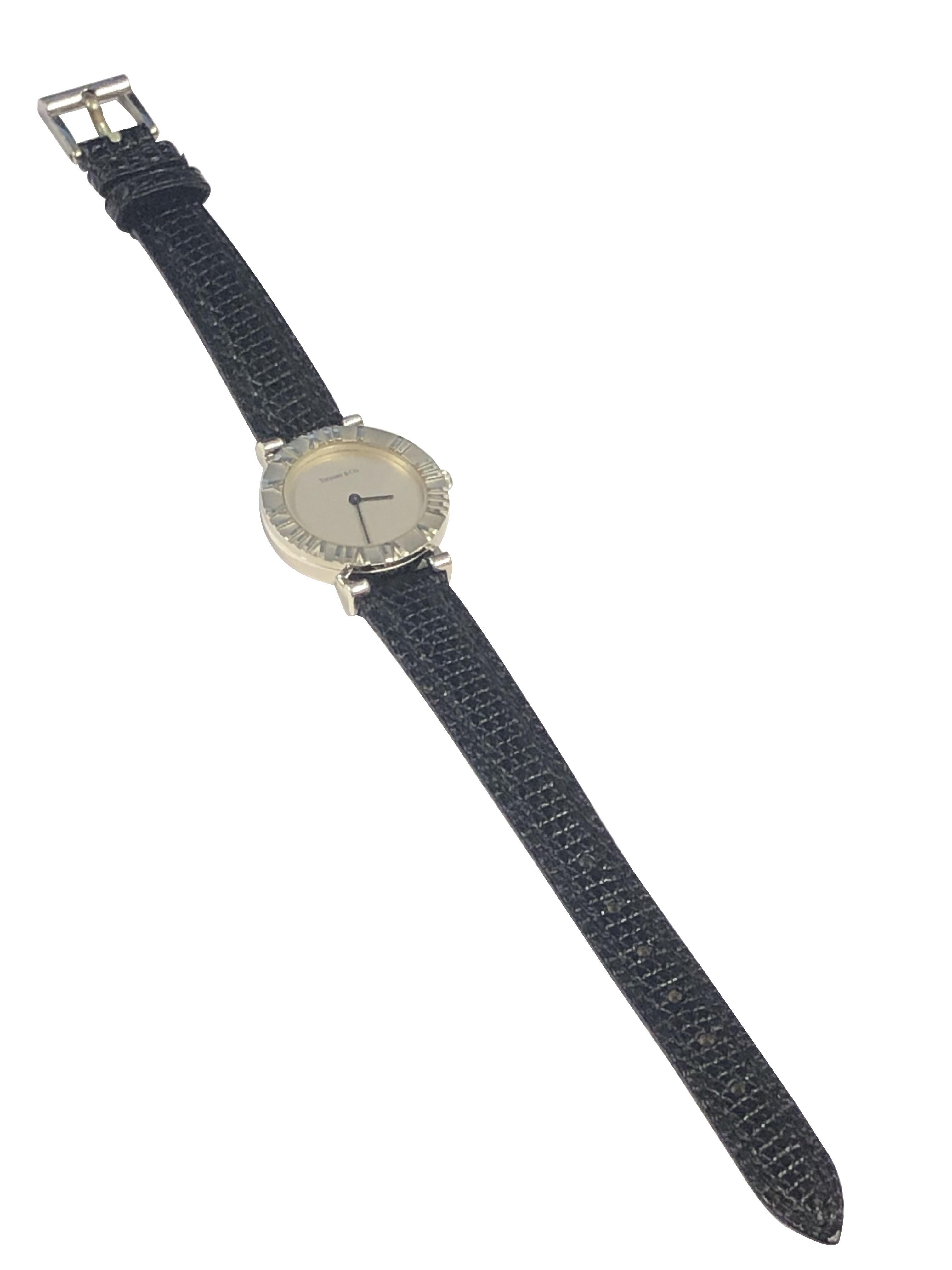 Tiffany & Company Atlas Sterling Silver Quartz Ladies Wrist Watch For Sale 1
