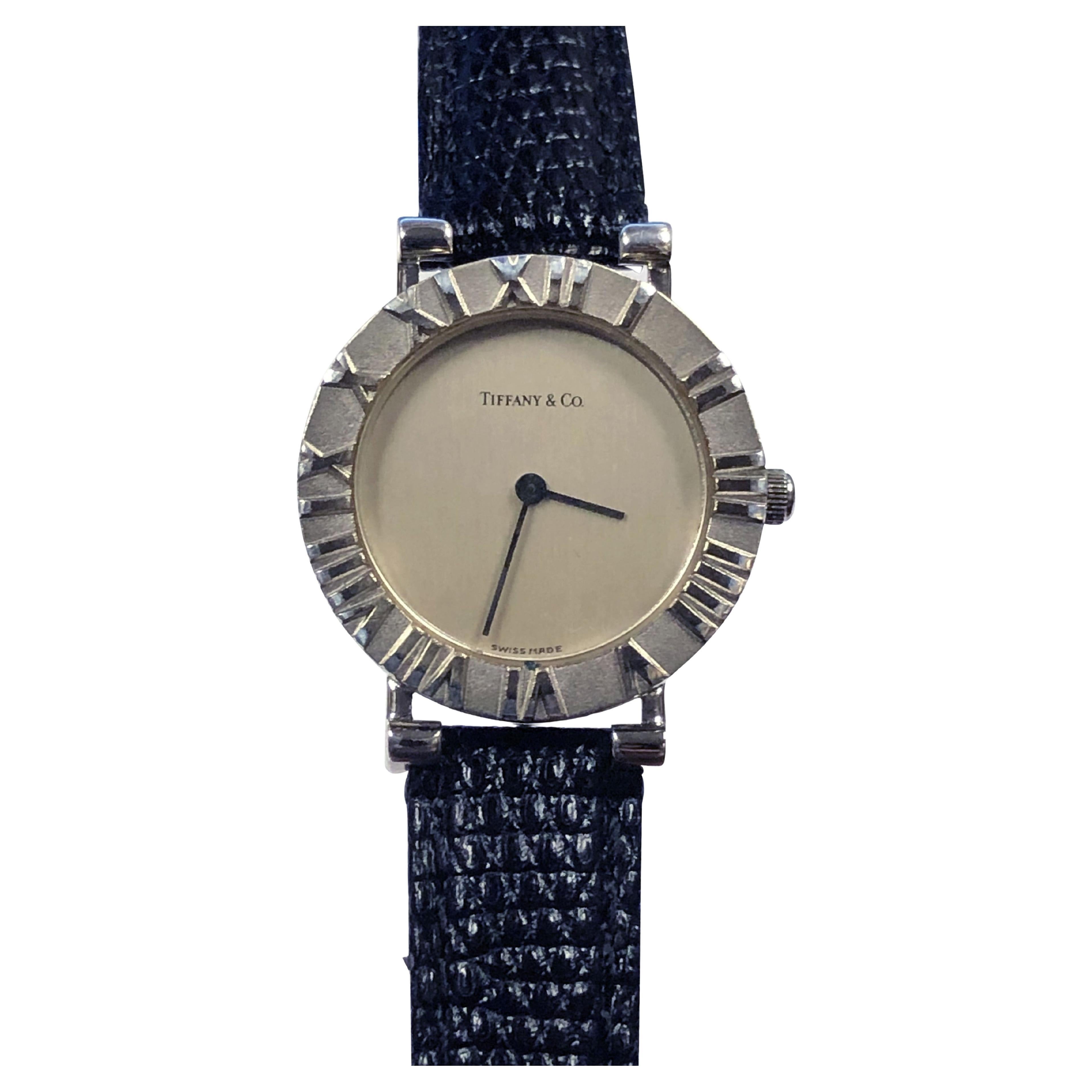 Tiffany & Company Atlas Sterling Silver Quartz Ladies Wrist Watch For Sale