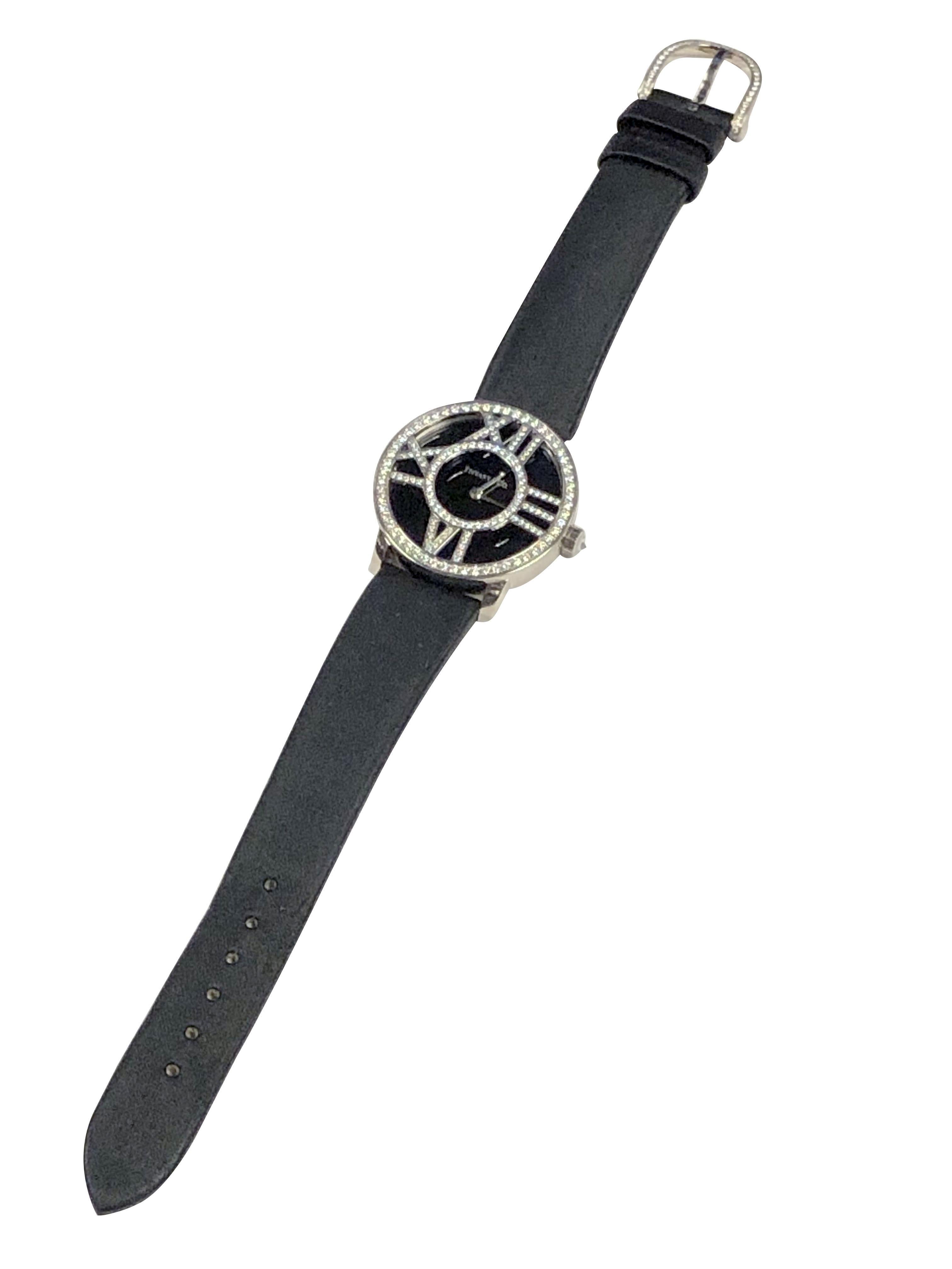 Reloj de pulsera Tiffany & Company Atlas de oro blanco y diamantes de tamaño mediano en venta 1