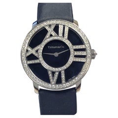 Orologio da polso di medie dimensioni Tiffany & Company Atlas in oro bianco e diamanti