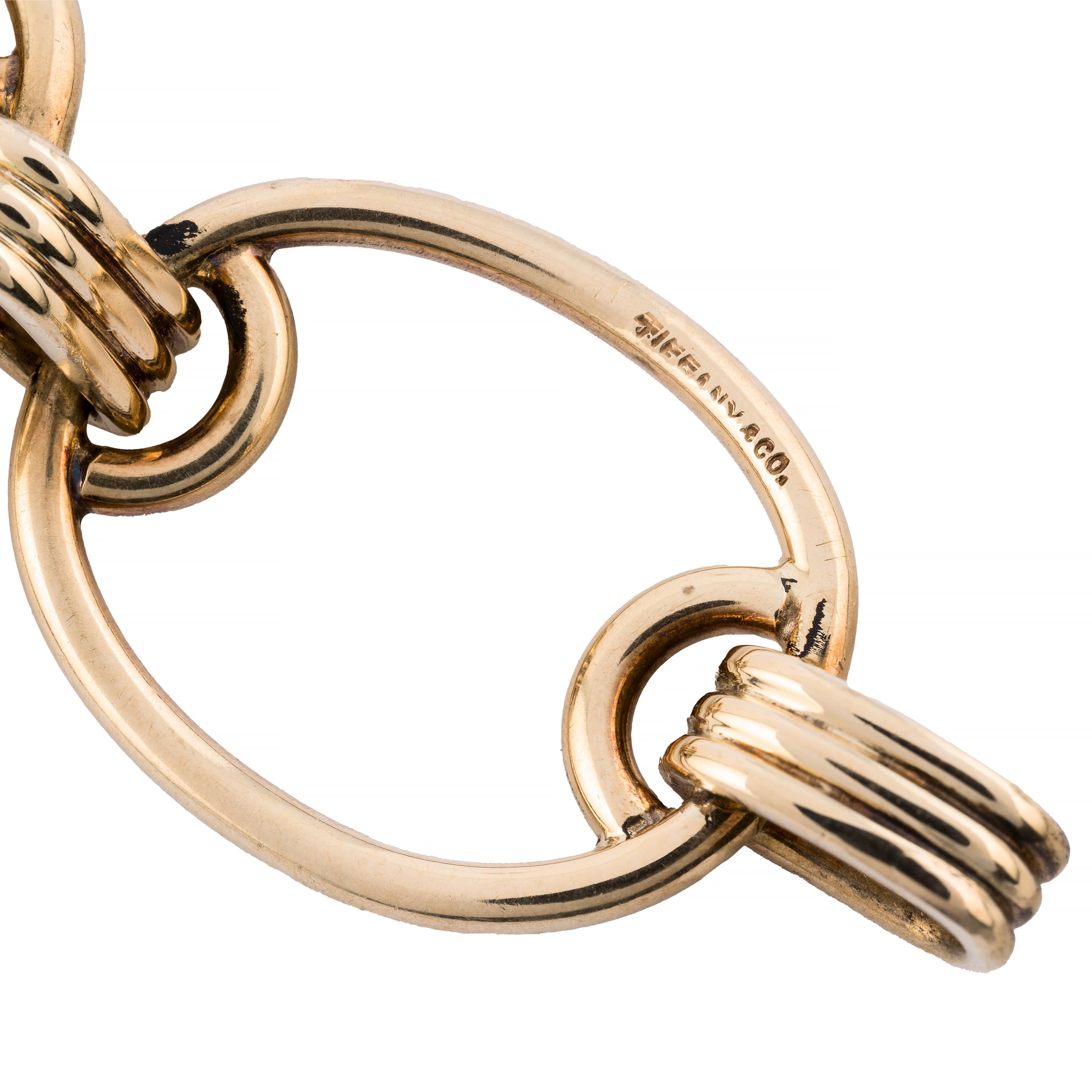 Bracciale Tiffany & Company Citrine Retro Mid Century in oro giallo 14 carati In condizioni ottime in vendita a Boston, MA