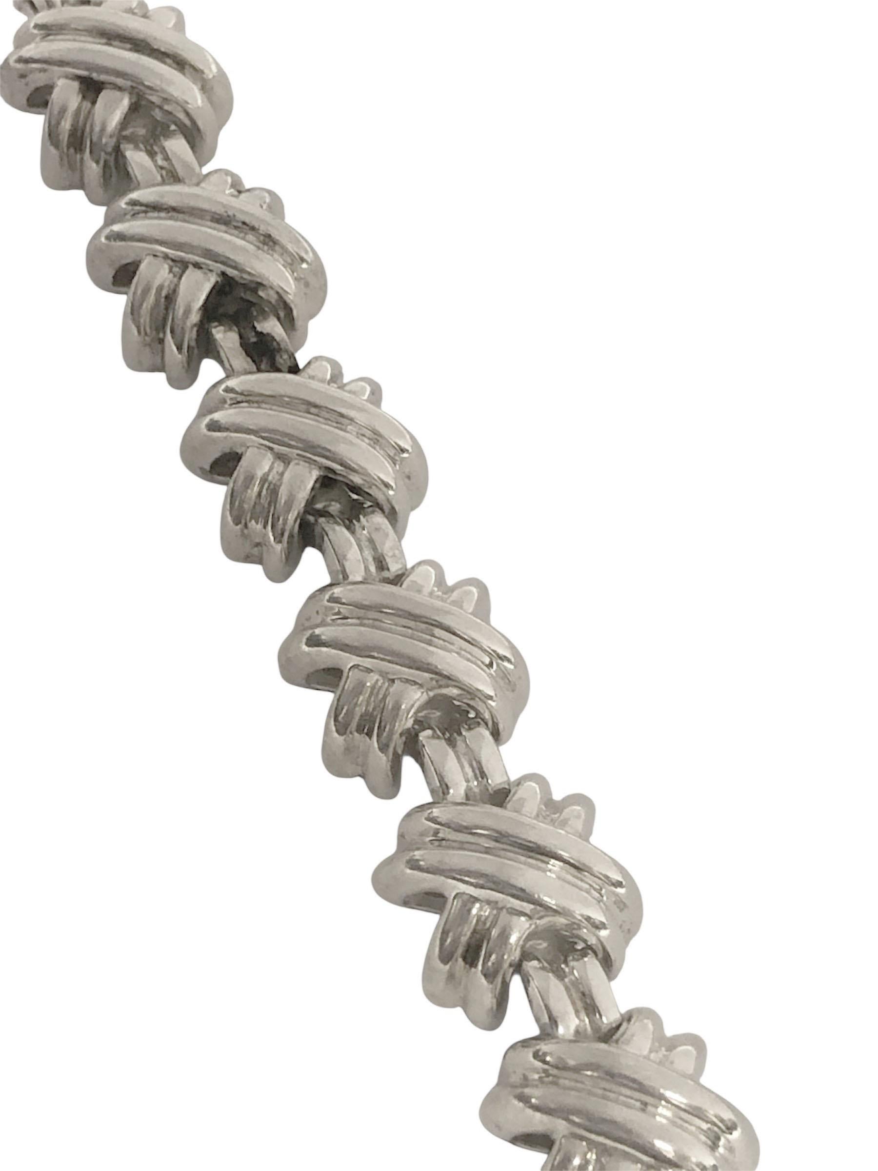 Tiffany & Company Classic X Sterling Silver Bracelet In Excellent Condition For Sale In Chicago, IL