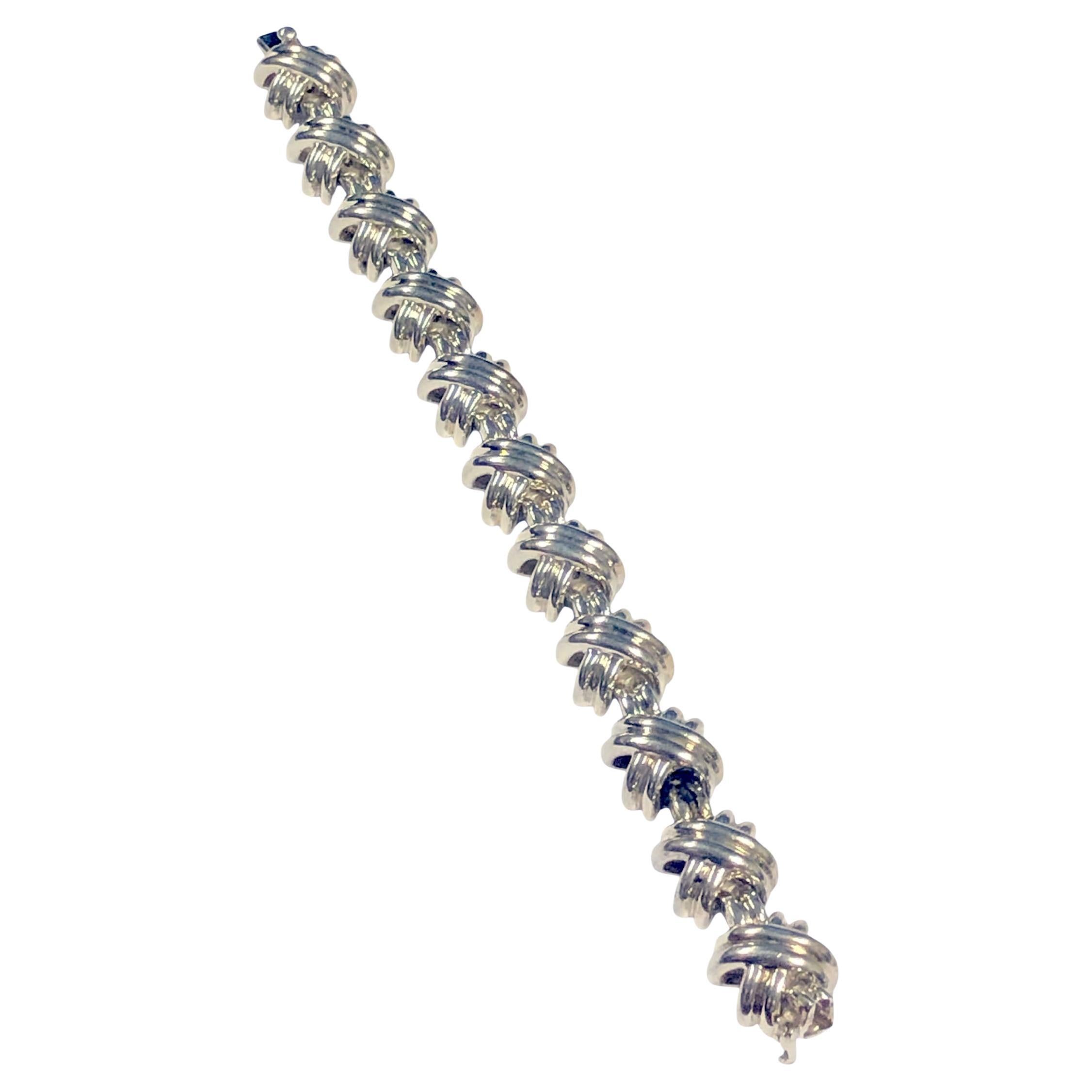 Tiffany & Company Classic X Sterling Silver Bracelet For Sale