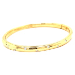 Tiffany & Company Diamond 18 Karat Gold Etoile Bangle Bracelet