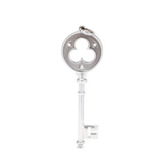 Colgante Tiffany & Company Llave trébol de diamantes, oro blanco de 18 quilates, longitud 2,25 pulgadas