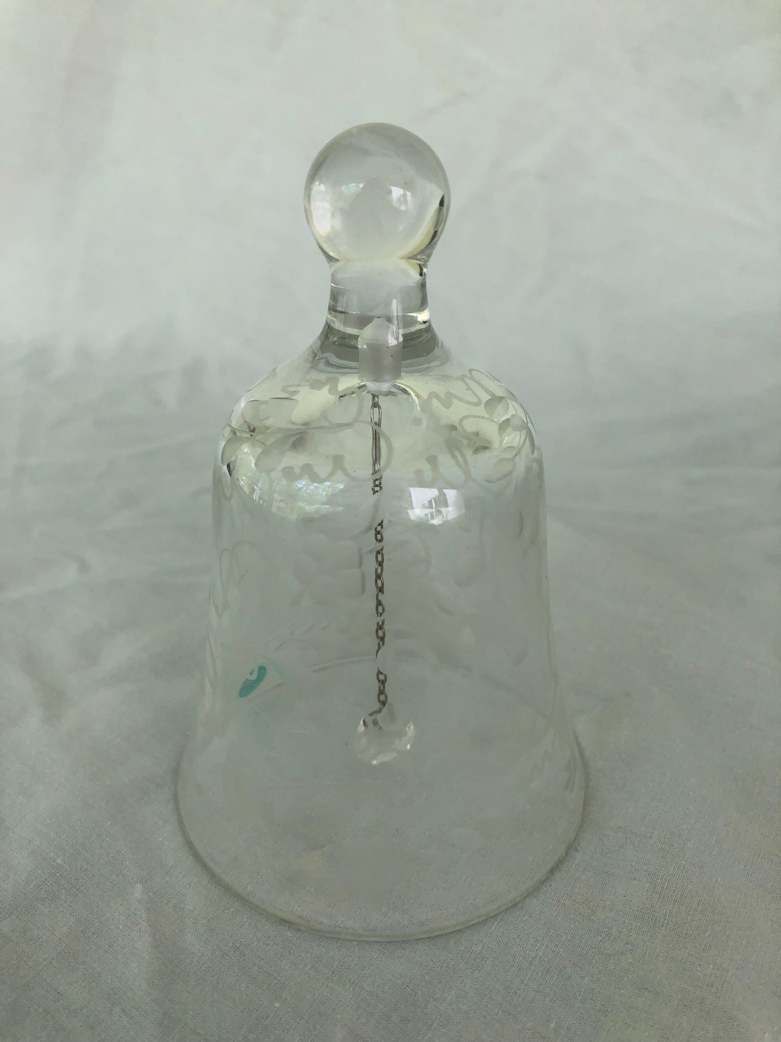 Late 20th Century  Tiffany & Company Etched Glass Dining Room Service Bell For Sale