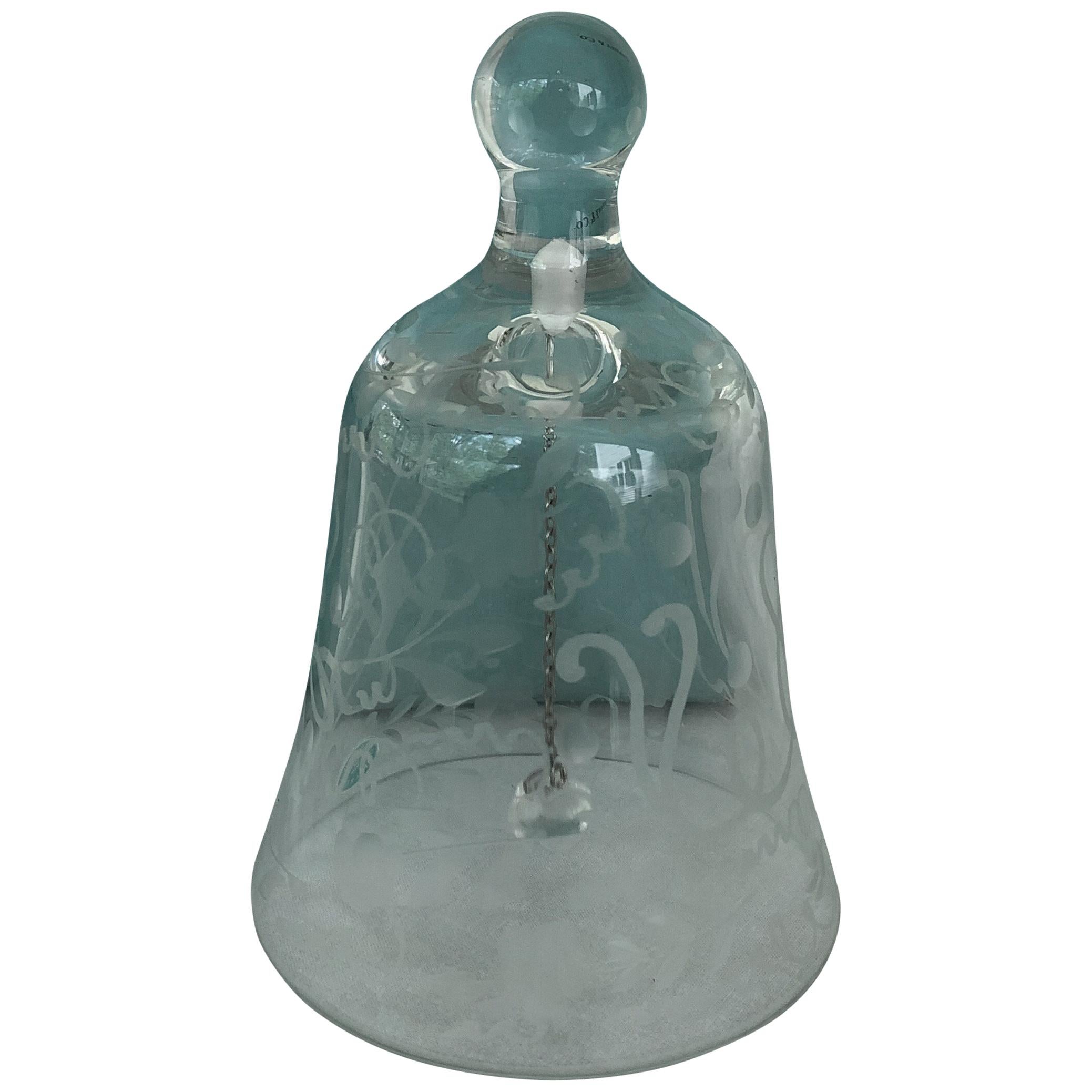  Tiffany & Company Etched Glass Dining Room Service Bell For Sale