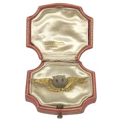 Tiffany & Company early 1900 Gold and Carved Moonstone Owl Brooch