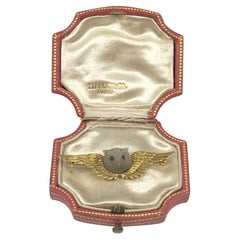 Tiffany & Company, broche hibou en or et pierre de lune sculptée, début 1900