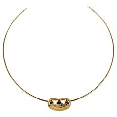 Tiffany & Company Elsa Peretti 18 Karat Yellow Gold Bean Choker Vintage Necklace