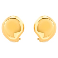 Used Tiffany & Company Elsa Peretti 18 Karat Yellow Gold Bean Stud Earrings