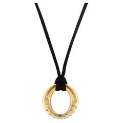 Tiffany & Company Elsa Peretti Diamond Sevillana 18 Karat Yellow Gold Pendant