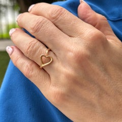 Tiffany & Company Elsa Peretti Open Heart Ring 18K Rose Gold Small Size