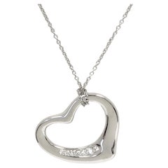 Retro Tiffany & Co. Elsa Peretti Platinum and Diamond Heart Pendant