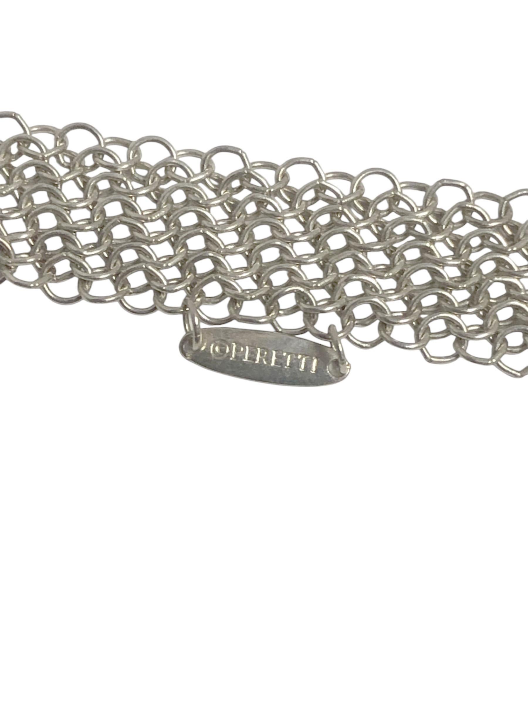 Tiffany & Company Elsa Peretti Sterling Mesh Bib Necklace For Sale 1